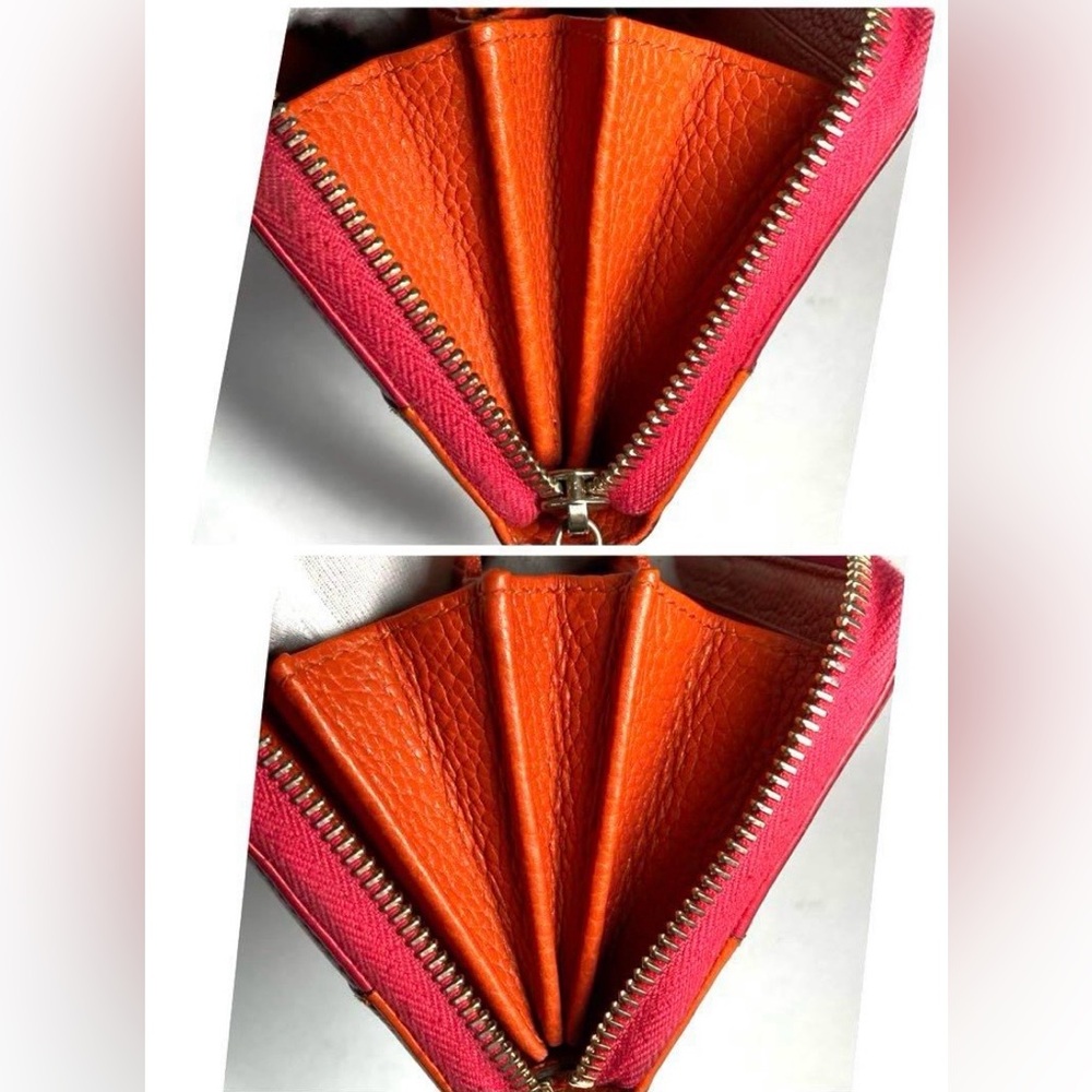 Gucci Vibrant Red and Orange Leather Wallet - Picture 11 of 12